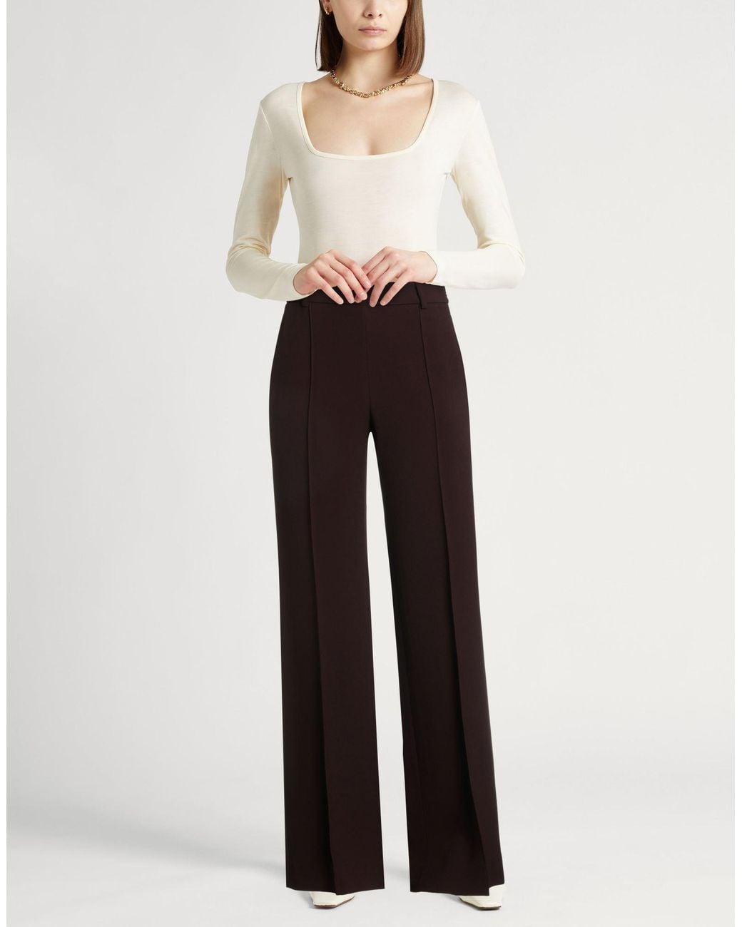 Ermanno Scervino Brown Chocolate Pants Viscose, Acetate