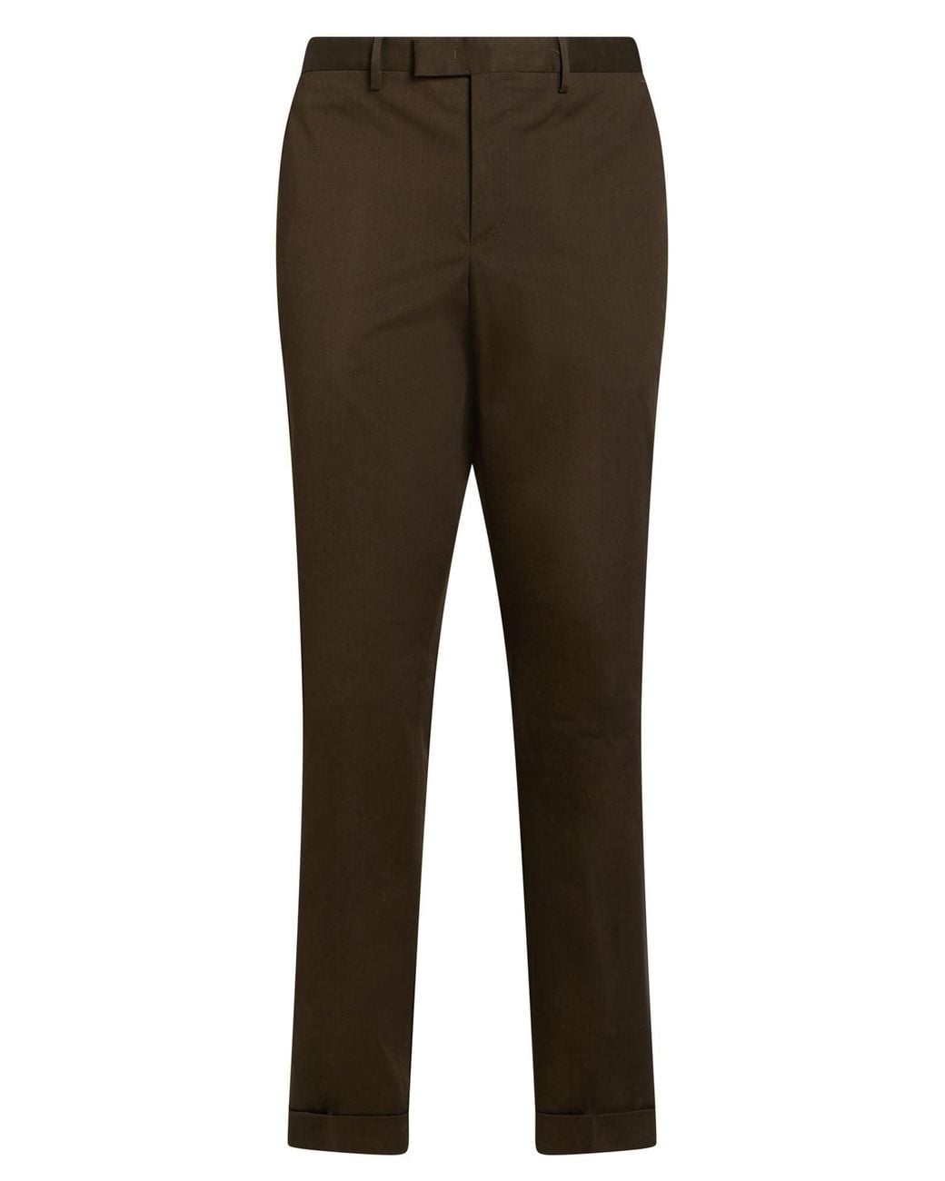 PT Torino Brown Military Pants Cotton, Elastane for men