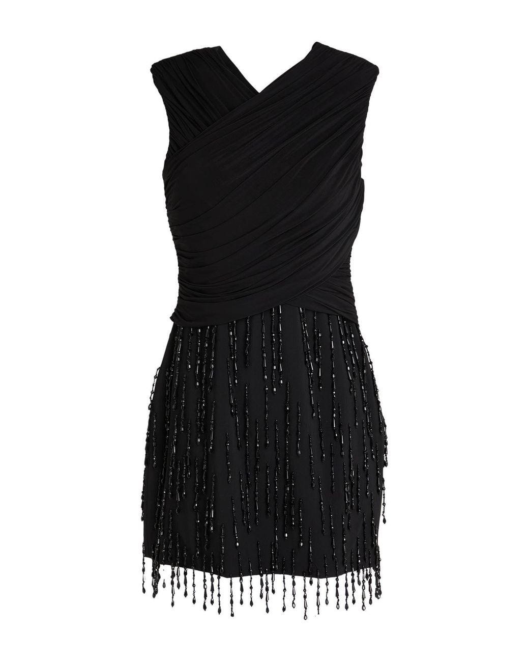Alberta Ferretti Black Mini Dress Virgin Wool, Polyamide, Elastane, Viscose
