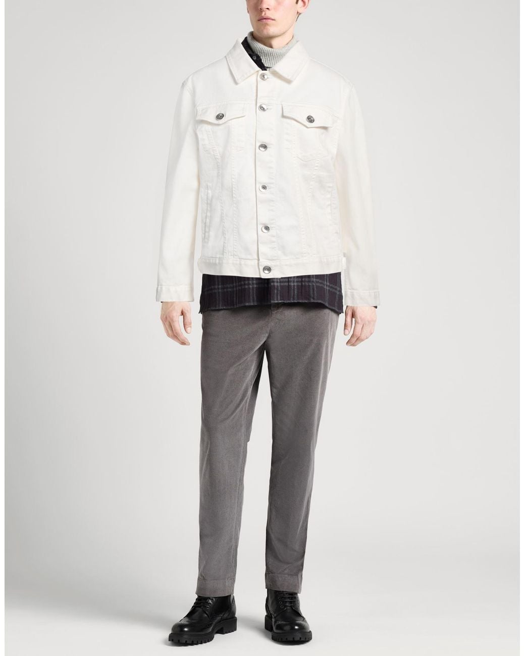 Brunello Cucinelli White Denim Outerwear for men