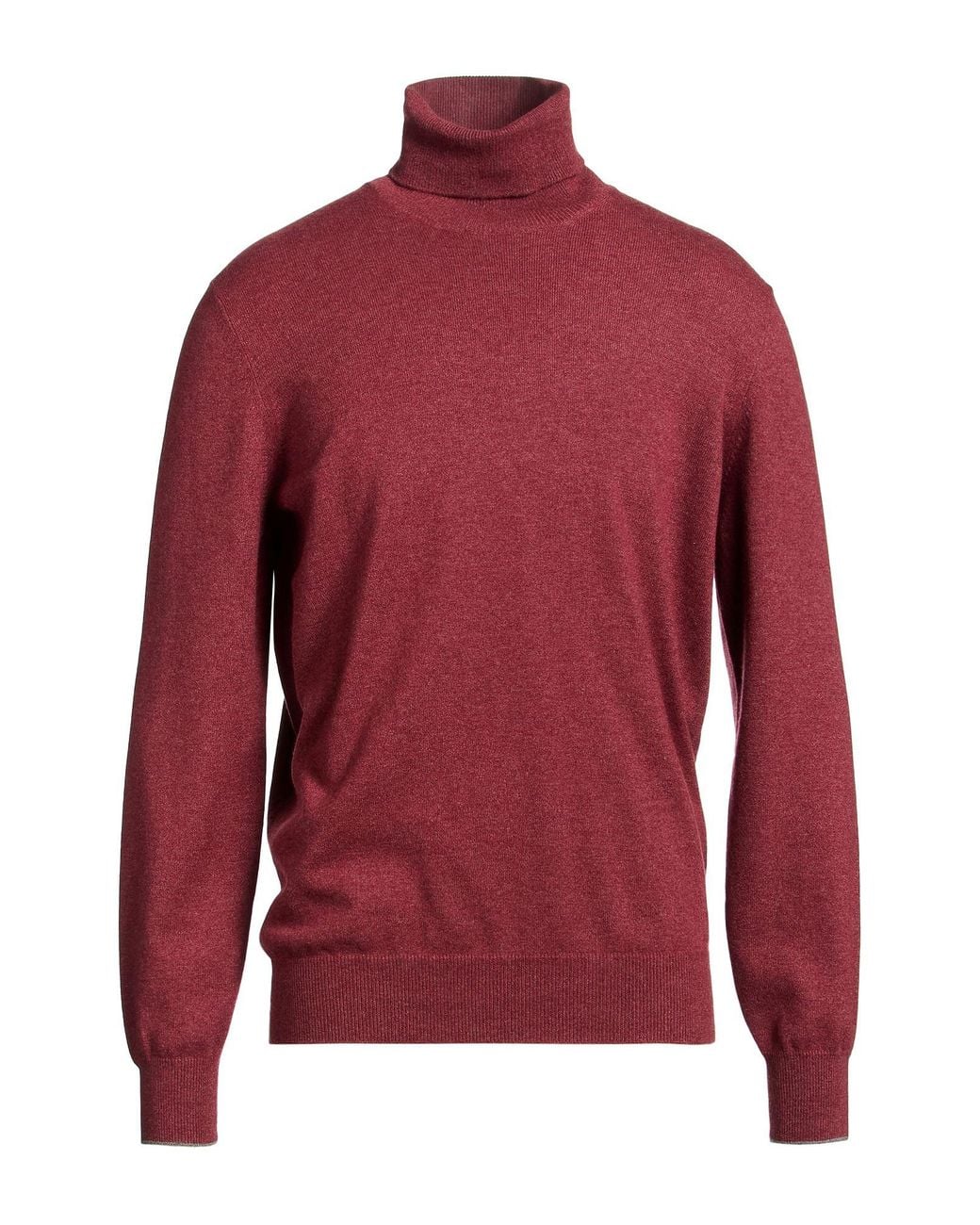 Brunello Cucinelli Red Turtleneck Cashmere for men
