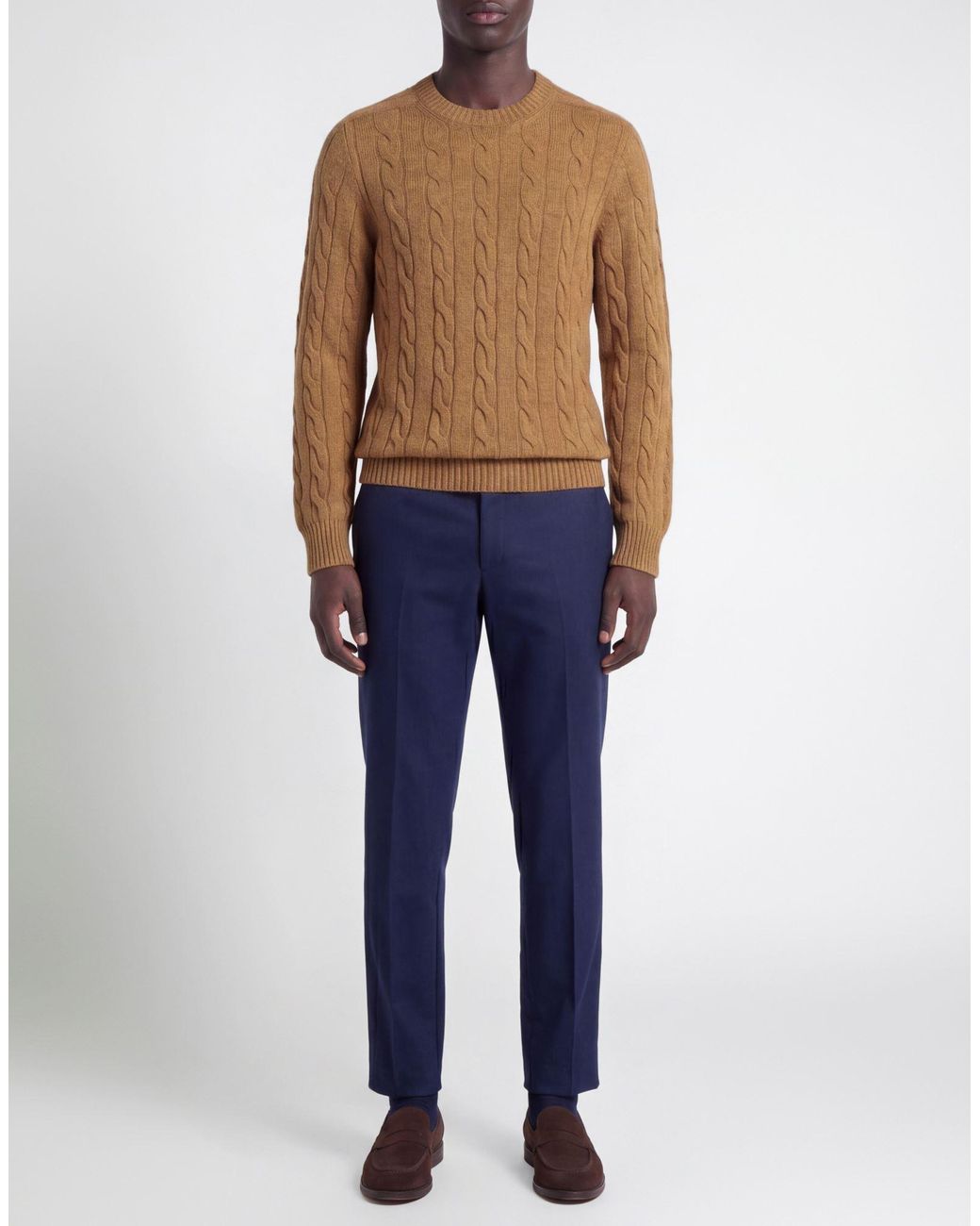 Gran Sasso Brown Camel Sweater Virgin Wool for men