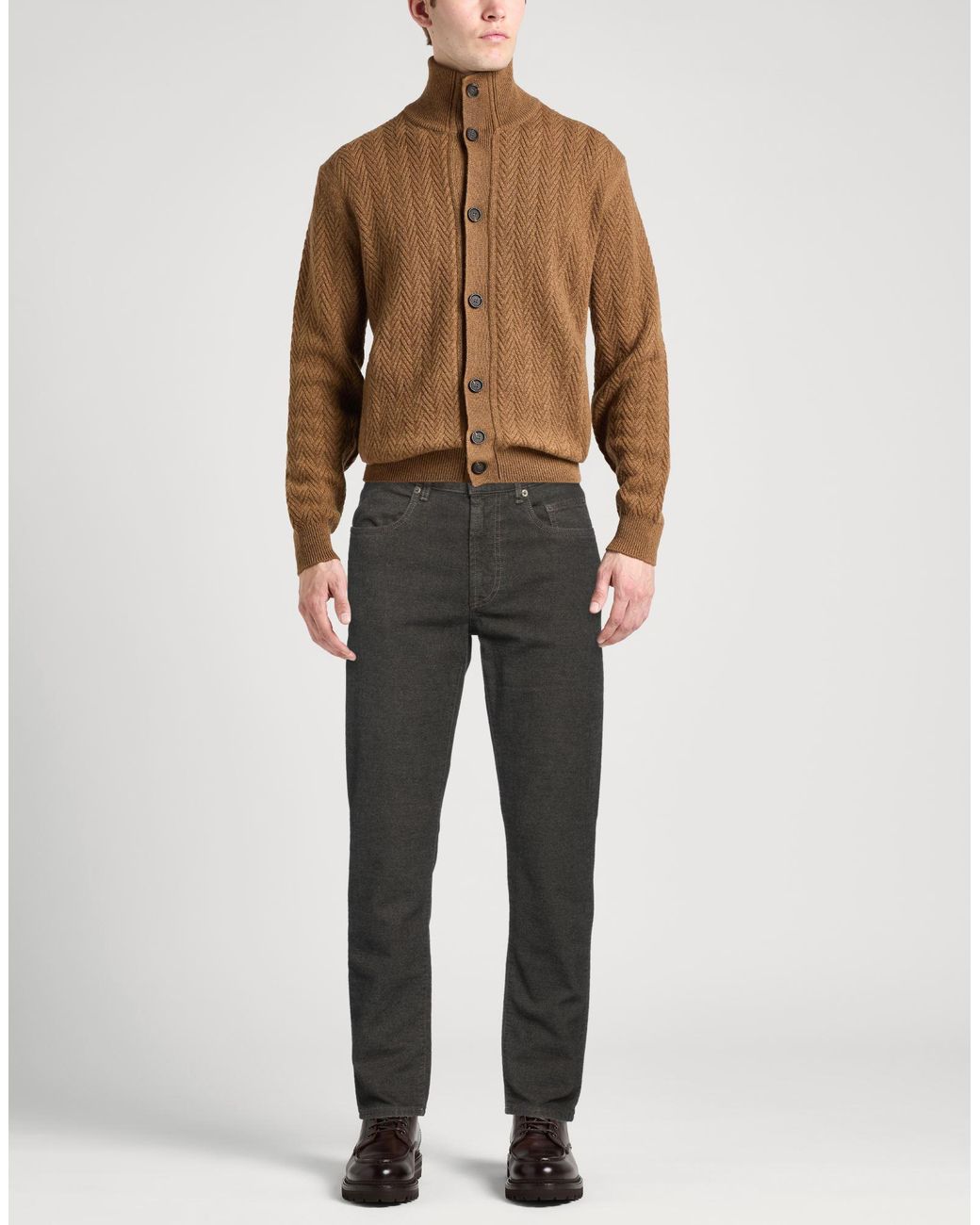 Siviglia Gray Dark Pants Cotton, Pes, Viscose, Elastane for men