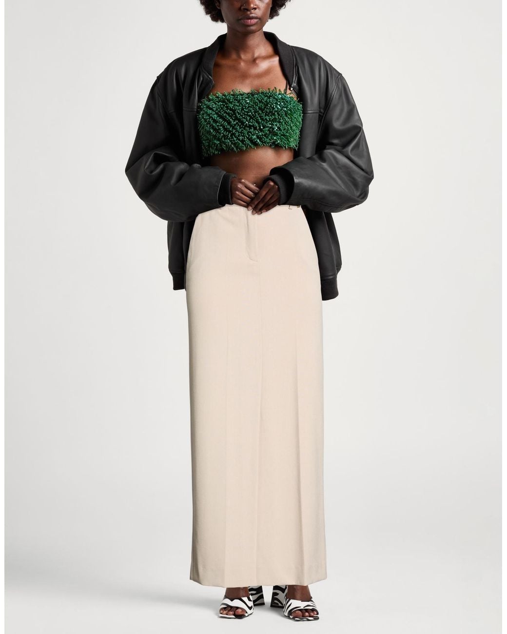 Kaos Natural Maxi Skirt Polyester, Viscose, Elastane