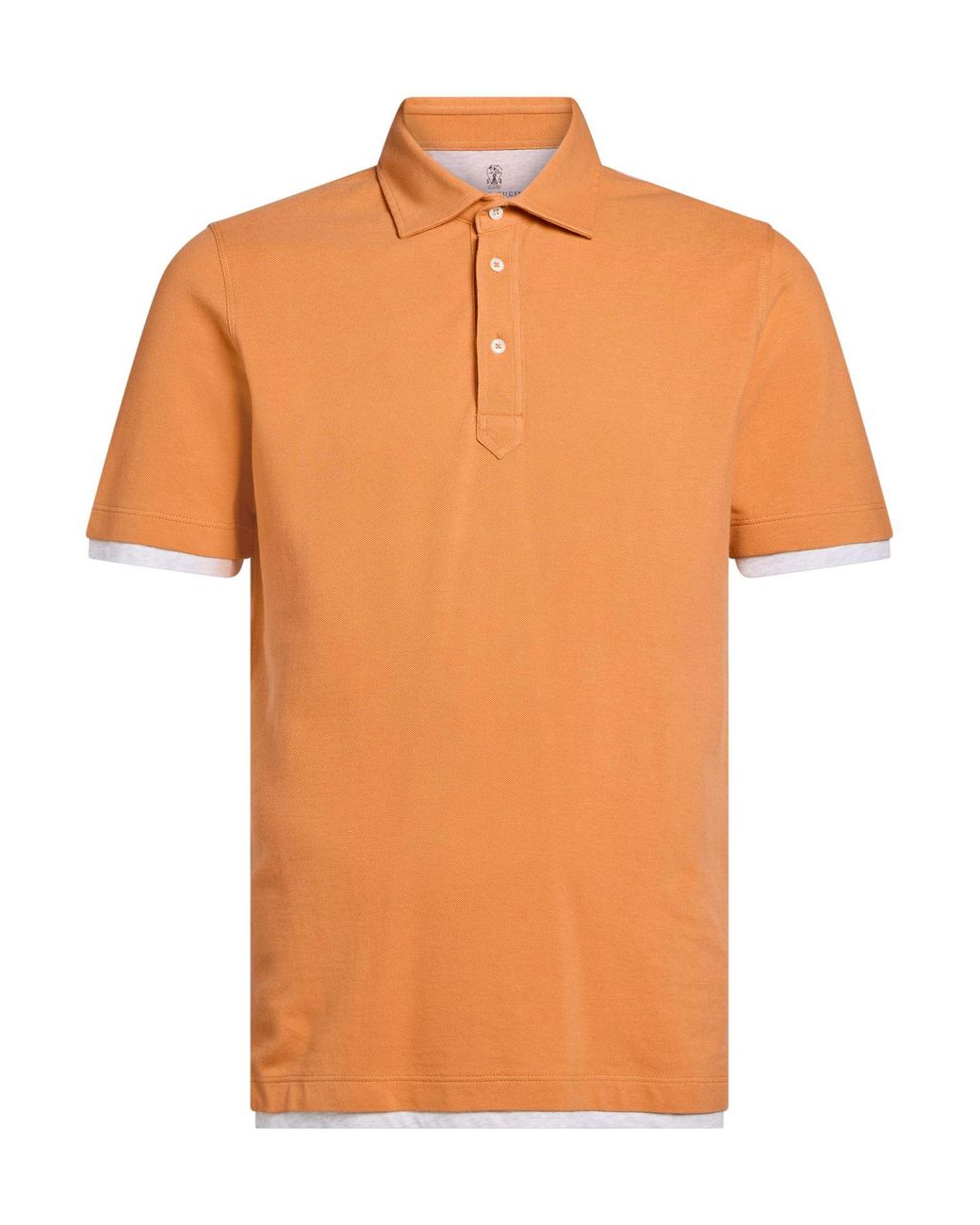 Brunello Cucinelli Orange Polo Shirt Cotton for men