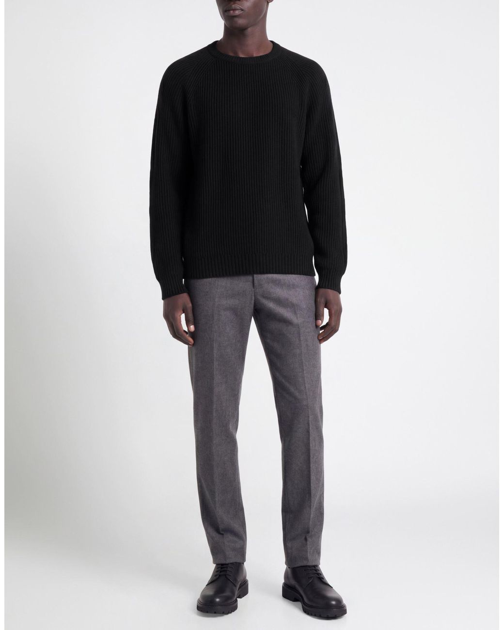 Irish Crone Black Sweater Virgin Wool for men