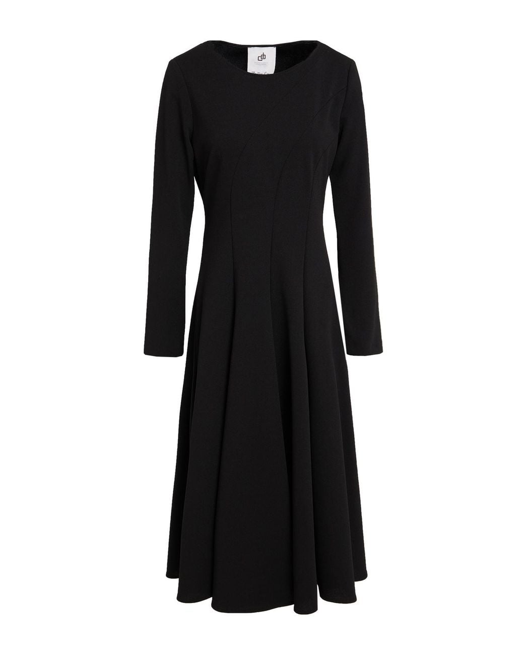 Compagnia Italiana Black Midi Dress Polyester, Elastane