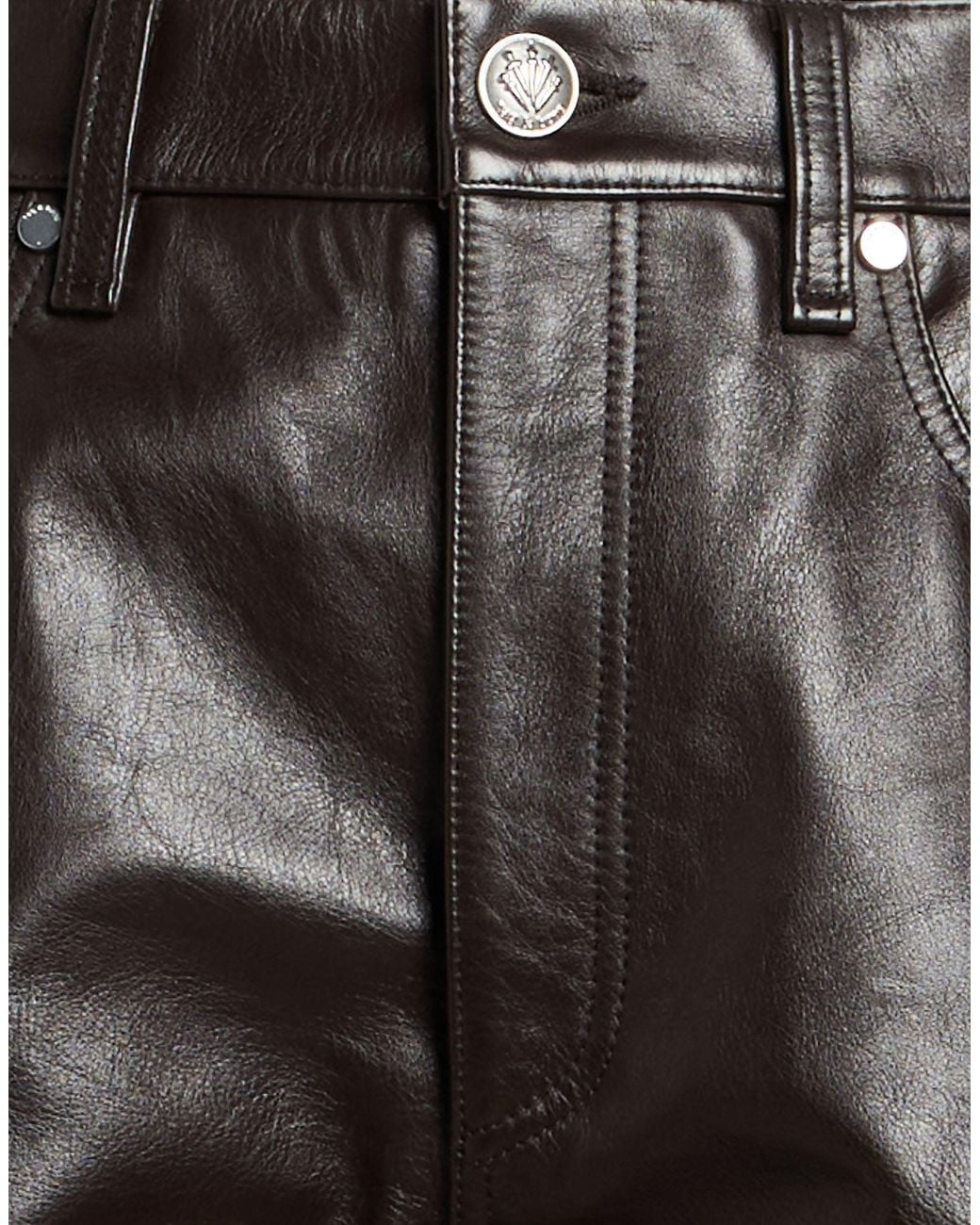 Rag & Bone Black Dark Pants Cow Leather