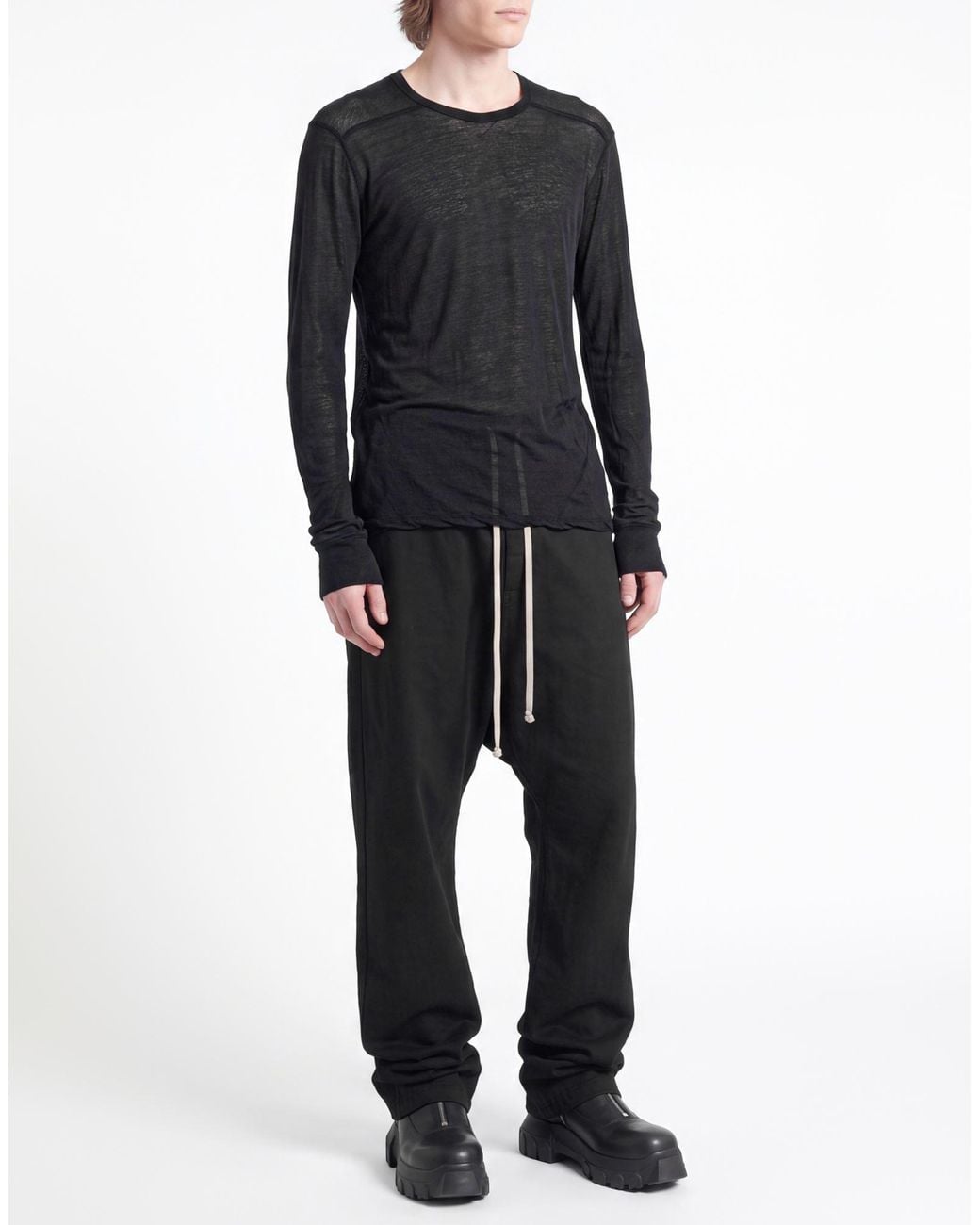 Rick Owens Black T-Shirt Cotton for men