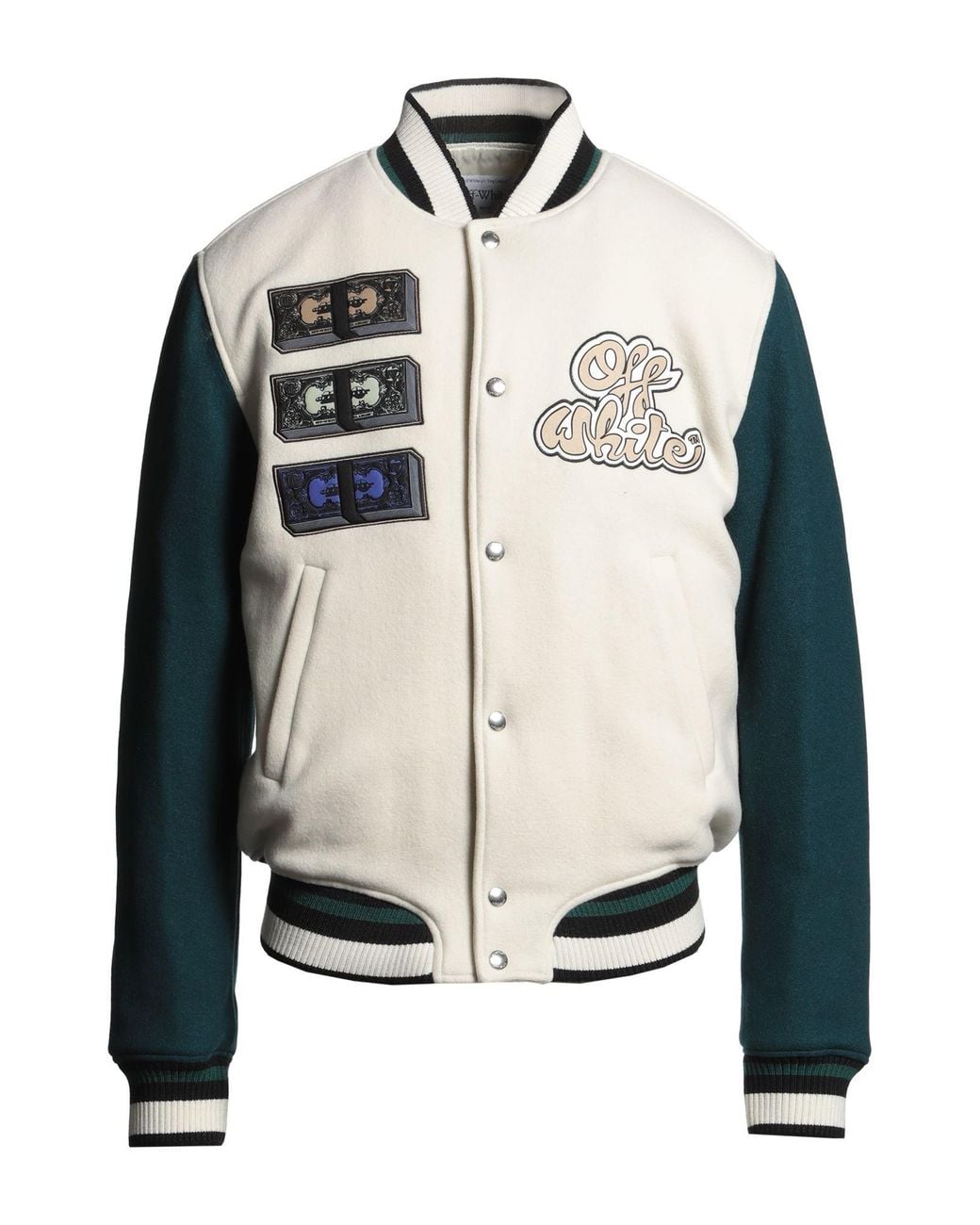 Off-White c/o Virgil Abloh Black Ivory Jacket Virgin Wool, Polyamide for men
