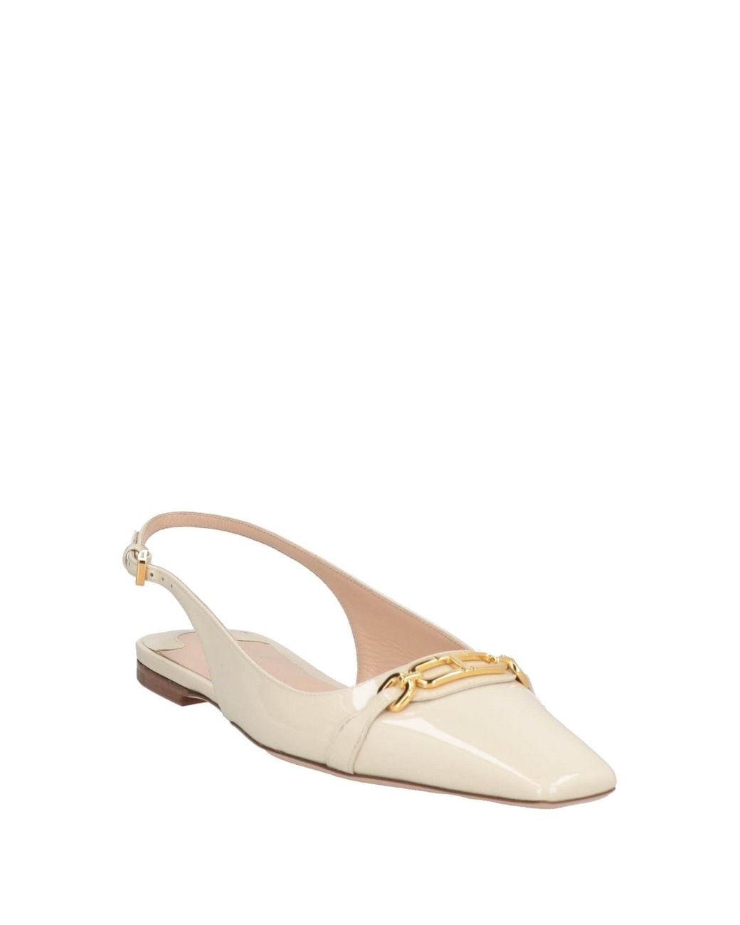 Tom Ford Natural Ivory Ballet Flats Calfskin, Brass