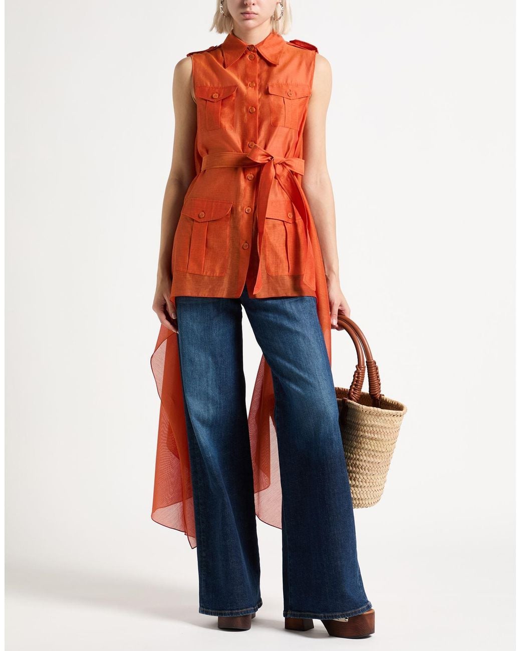 Alberta Ferretti Red Hemd