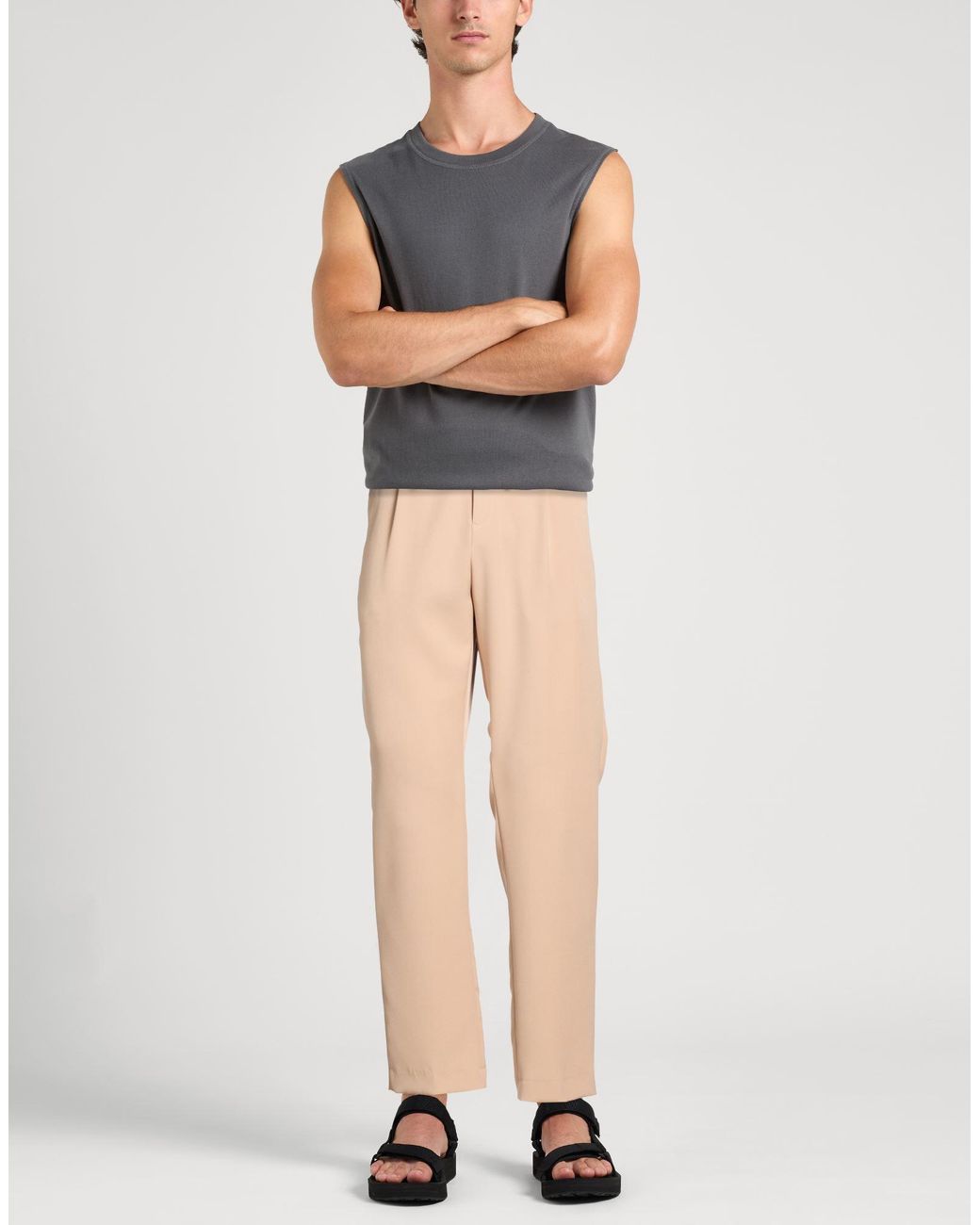 Daniele Alessandrini Natural Pants Polyester, Elastane for men