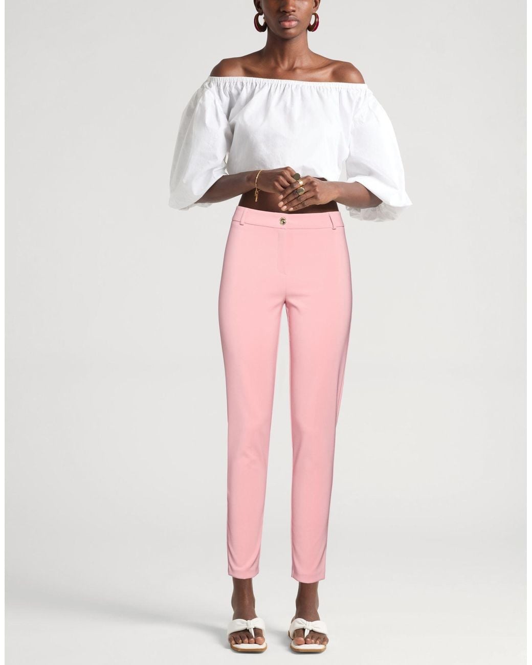 Rinascimento Pink Pants Polyester, Elastane