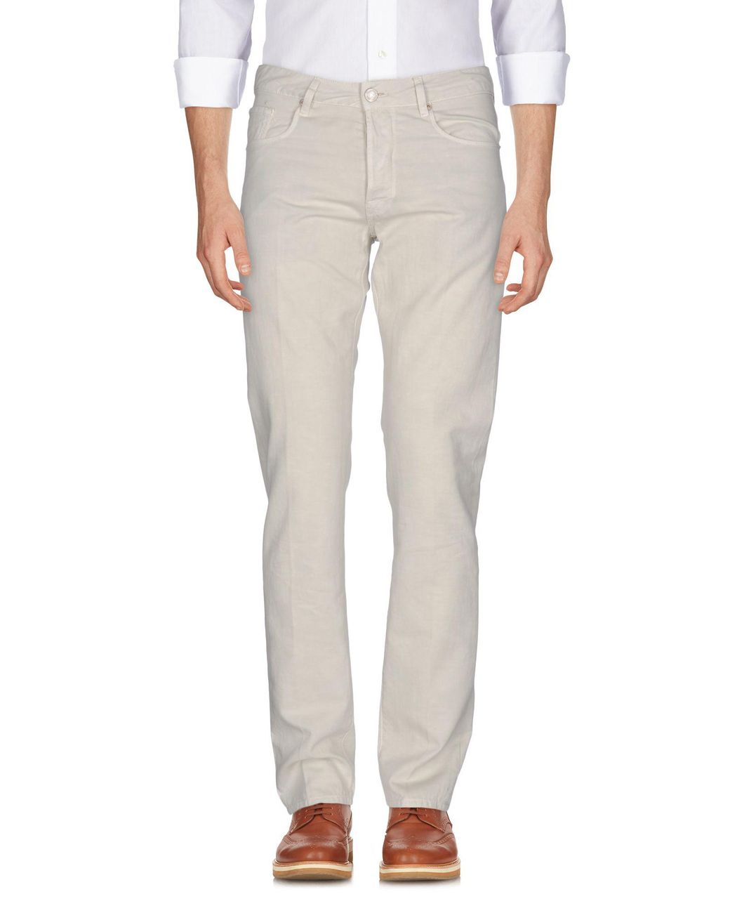 Pt05 Leather Casual Trouser in Ivory (White) for Men - Lyst