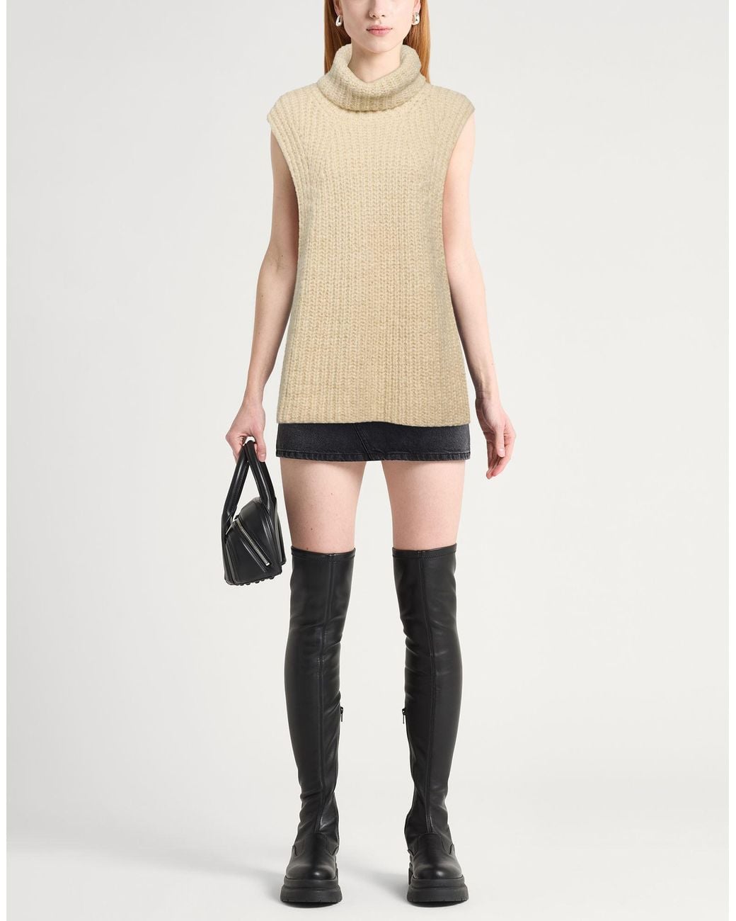 Isabel Marant Natural Turtleneck Synthetic Fibers, Mohair Wool, Wool, Alpaca Wool