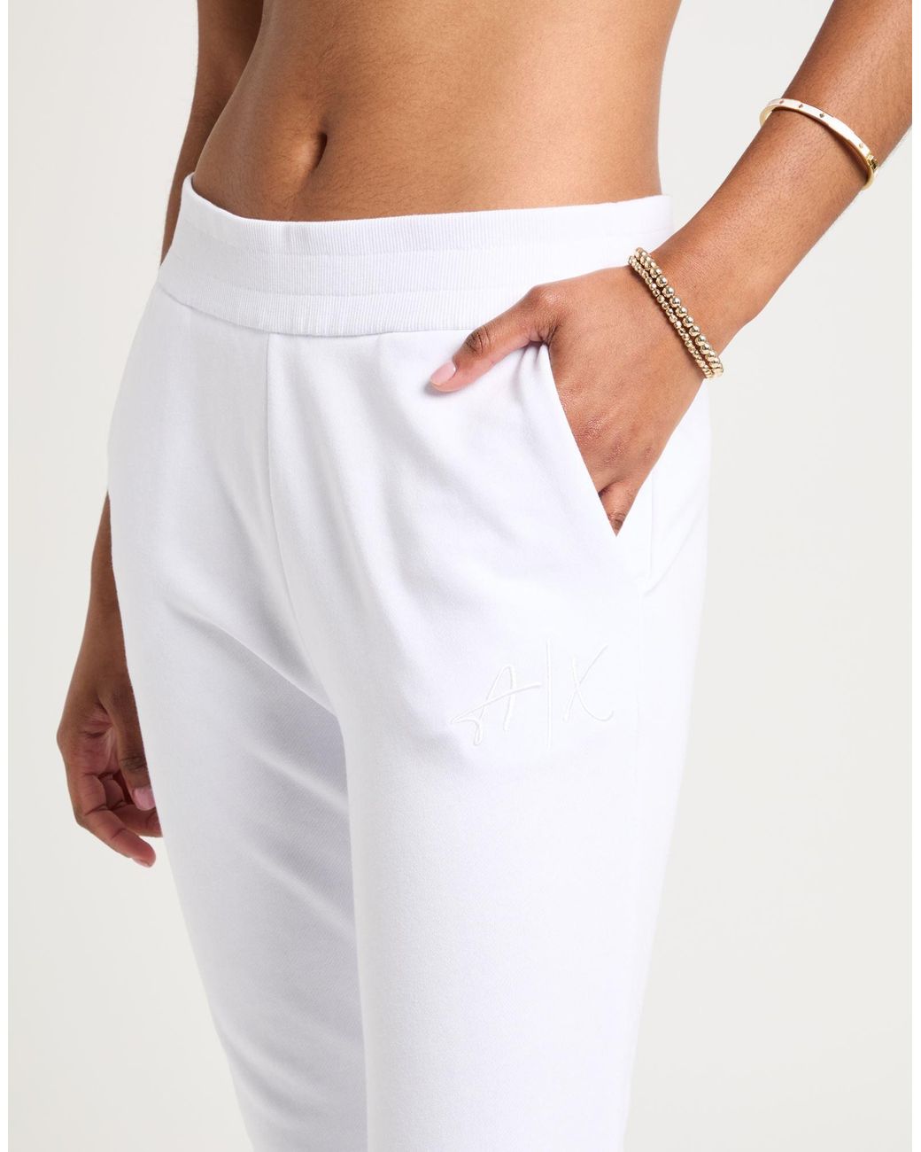 ARMANI EXCHANGE White Pants Cotton, Polyester, Elastane