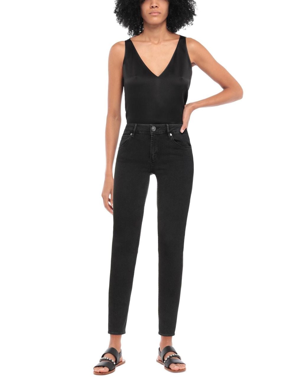 Sandro Black Jeans Cotton, Polyester, Elastane
