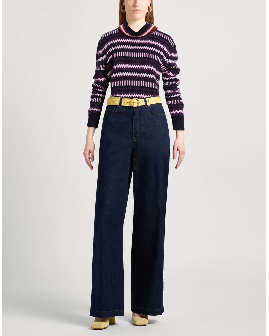 Ferragamo Blue Midnight Turtleneck Cashmere, Cotton