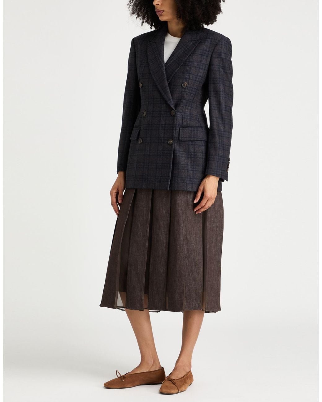 Brunello Cucinelli Black Charcoal Blazer Virgin Wool, Elastane