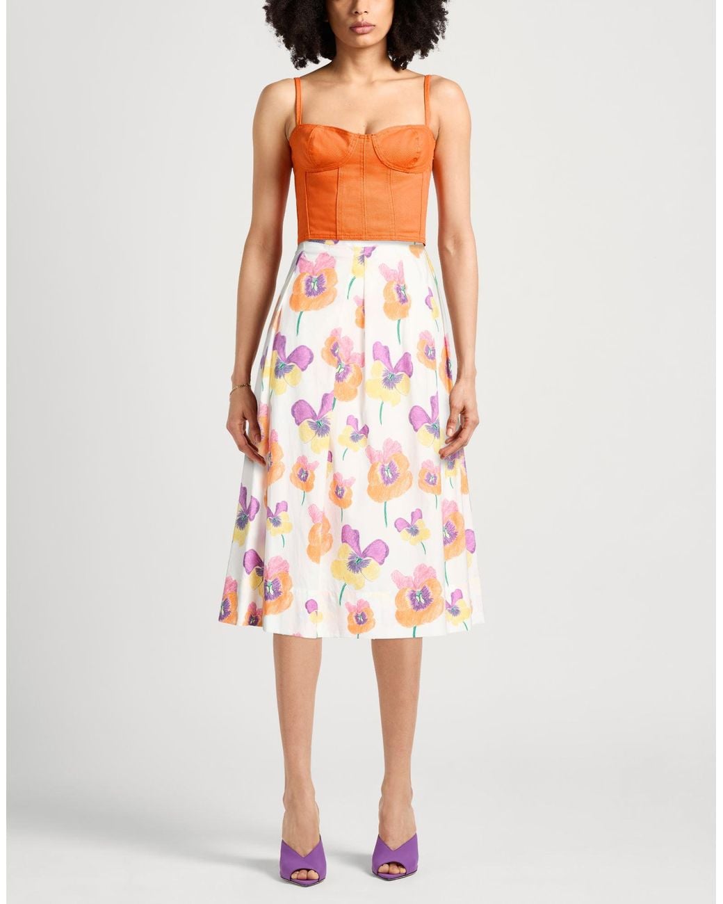Marni Pink Midi Skirt Cotton