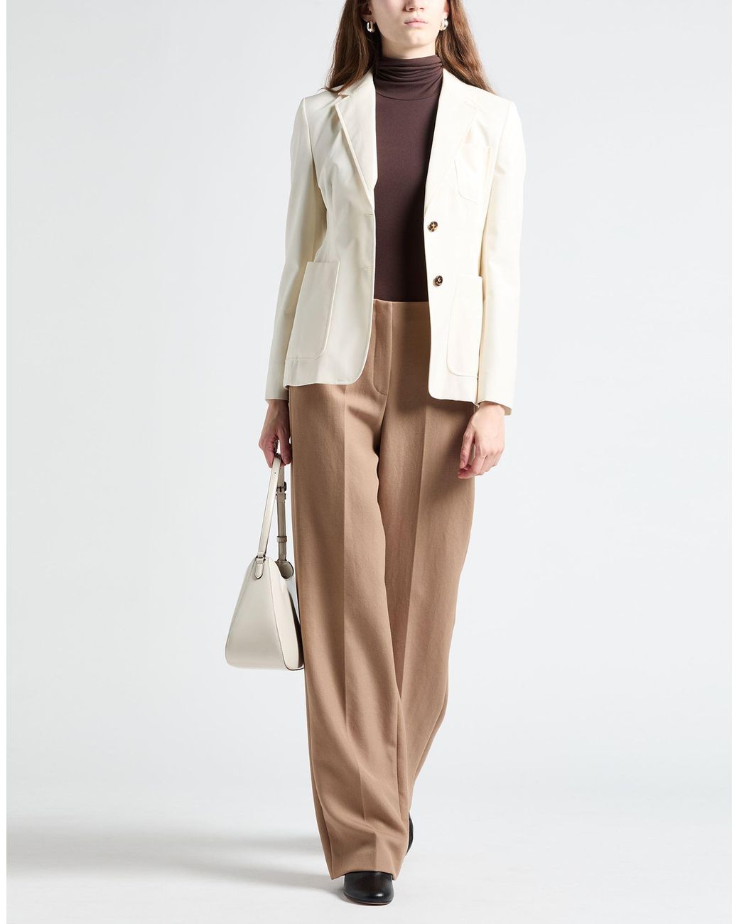 Max Mara White Blazer Cotton, Viscose, Polyester