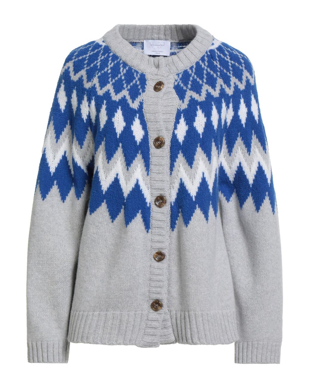 Daniele Fiesoli Blue Collezione N_01 Cardigan Merino Wool, Polyamide, Cashmere