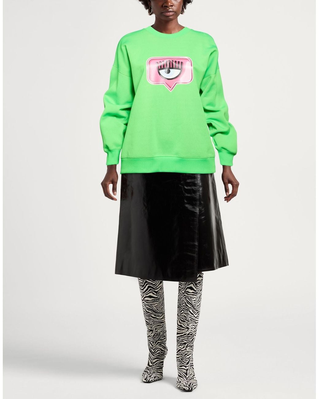 Chiara Ferragni Green Sweatshirt