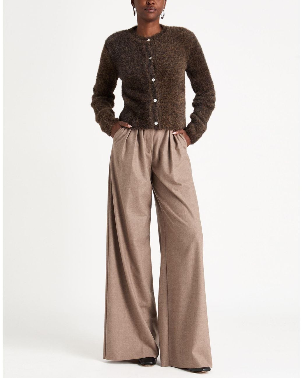 Akep Brown Dark Cardigan Polyamide