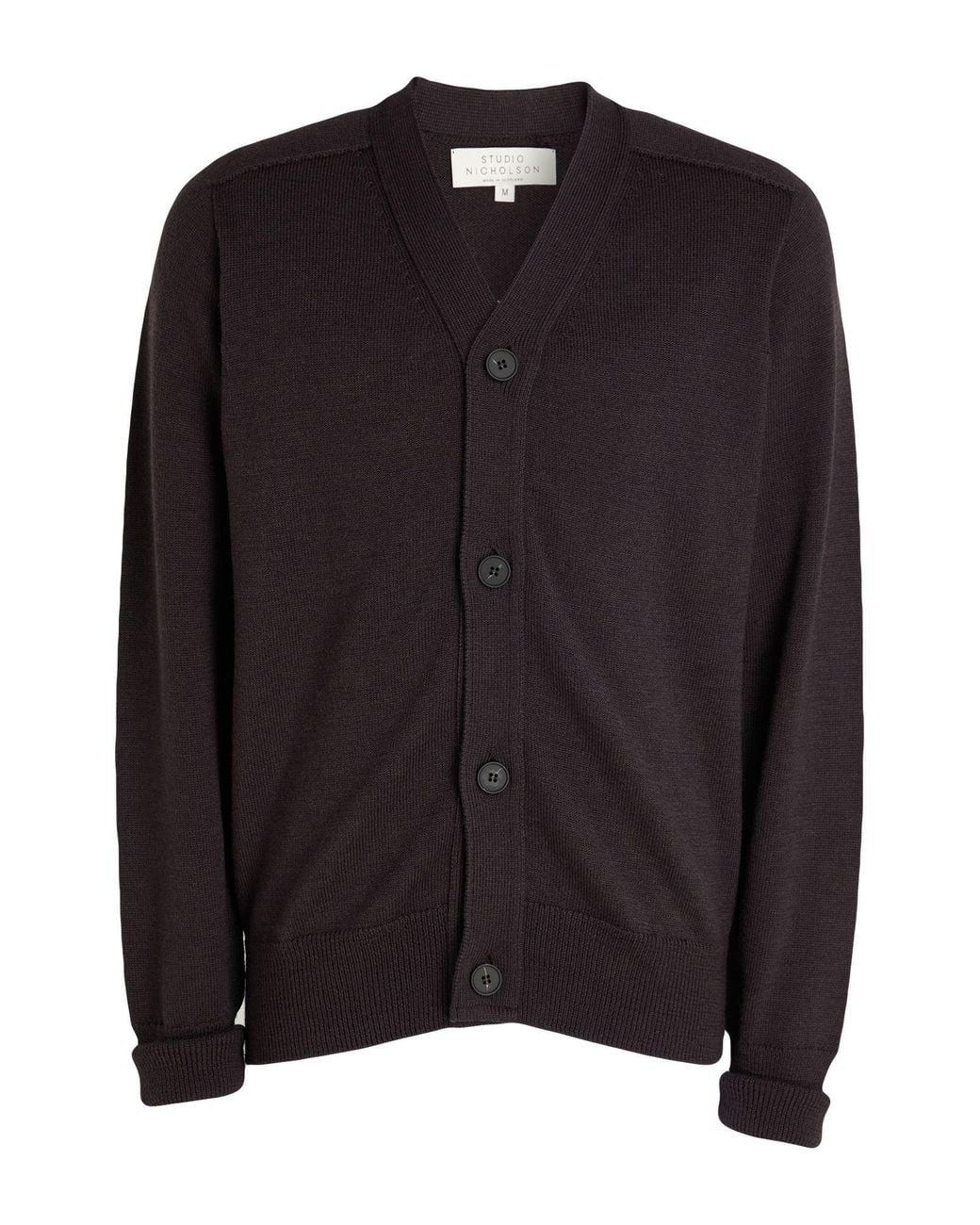 Studio Nicholson Black Cardigan Merino Wool for men