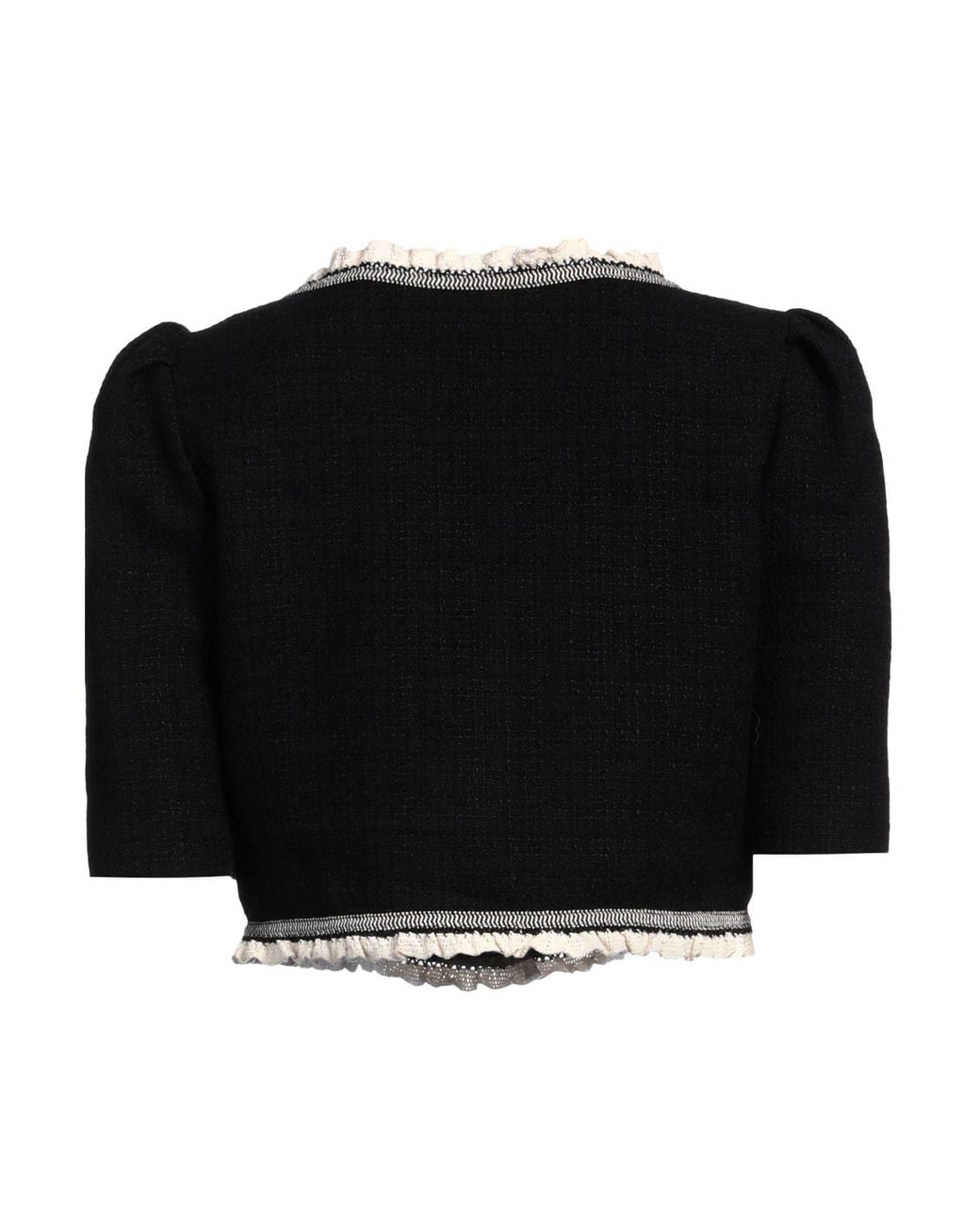 Sandro Black Jacket Cotton, Viscose, Acrylic, Polyamide, Polyester