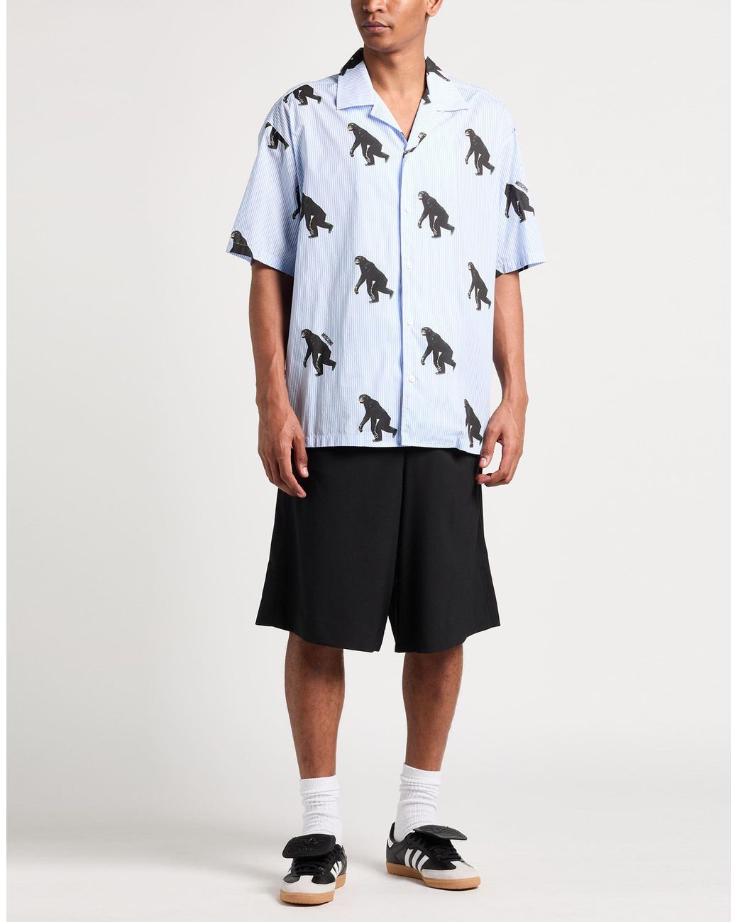 Moschino Blue Couture Sky Shirt Cotton for men