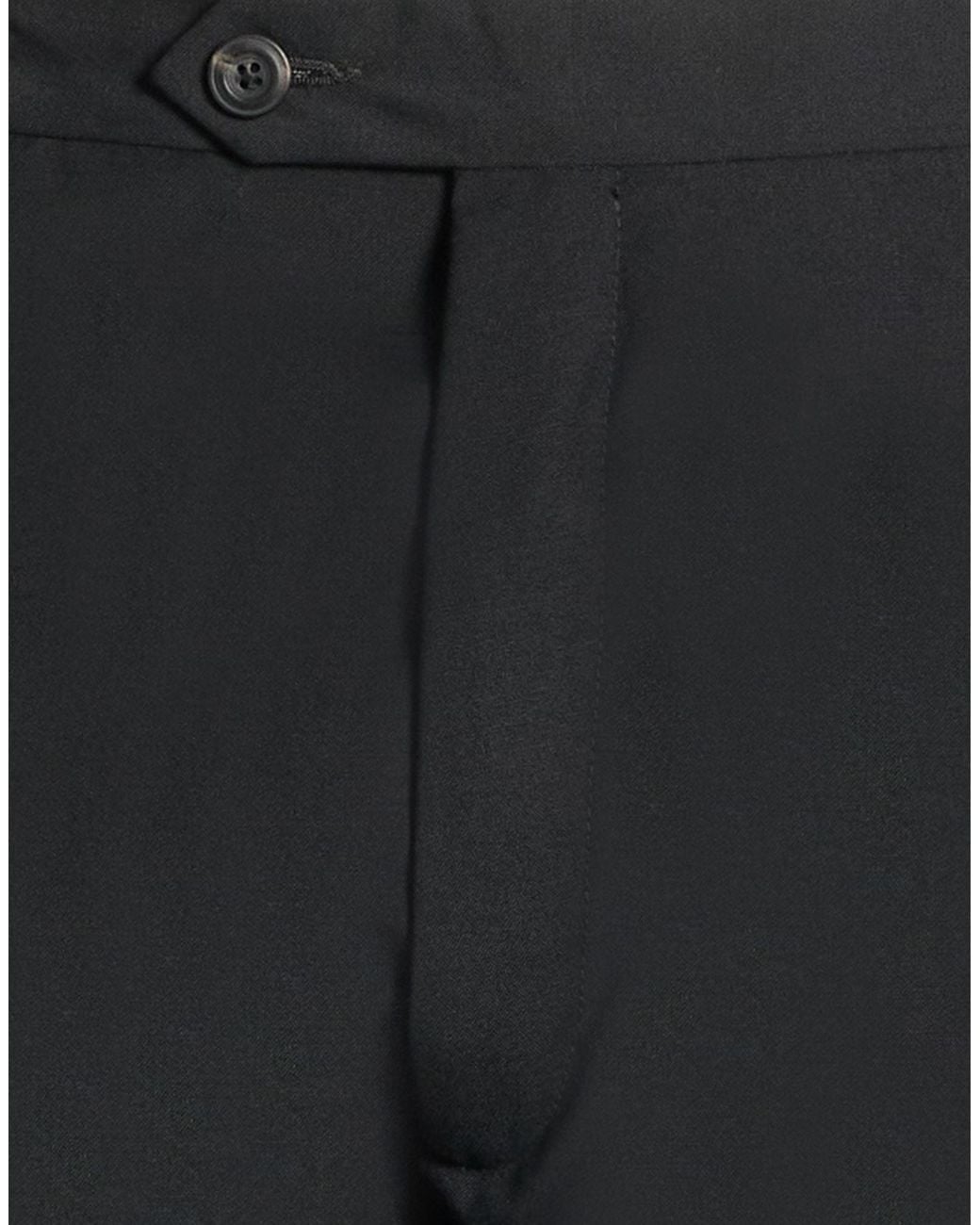 Messagerie Black Pants Polyester, Wool, Elastane for men