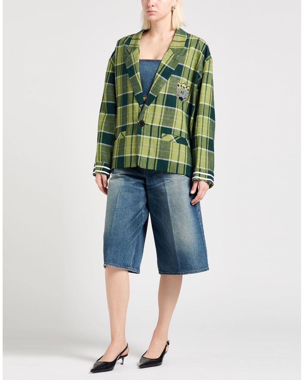 KENZO Green Lime Blazer Linen