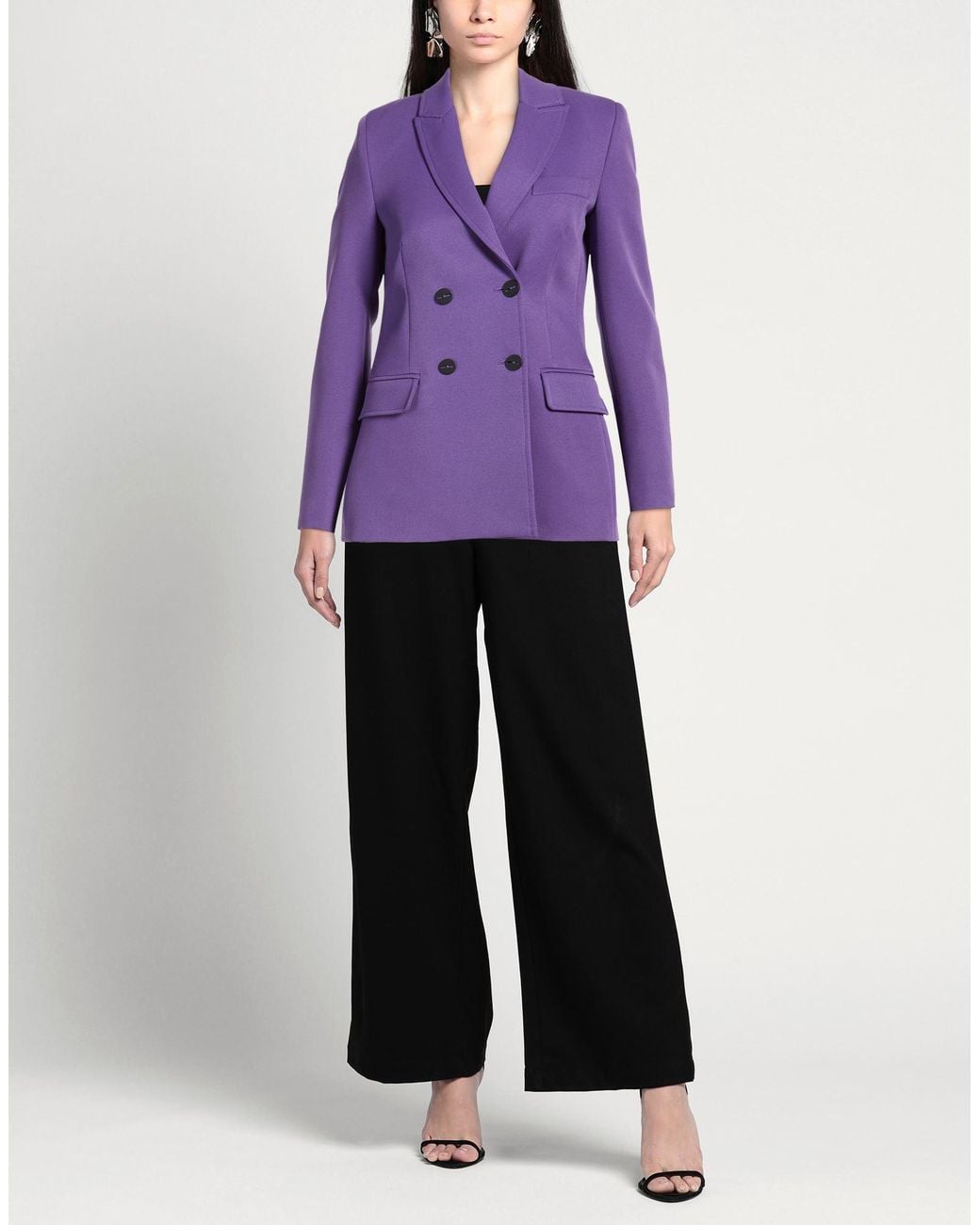 Nenette Purple Blazer Polyester, Elastane