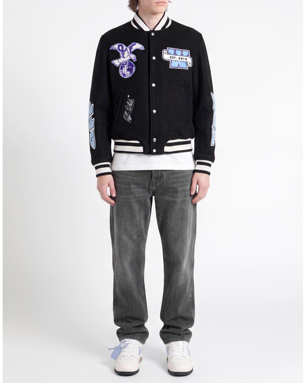 Off-White c/o Virgil Abloh Black Jacket Virgin Wool, Polyamide for men
