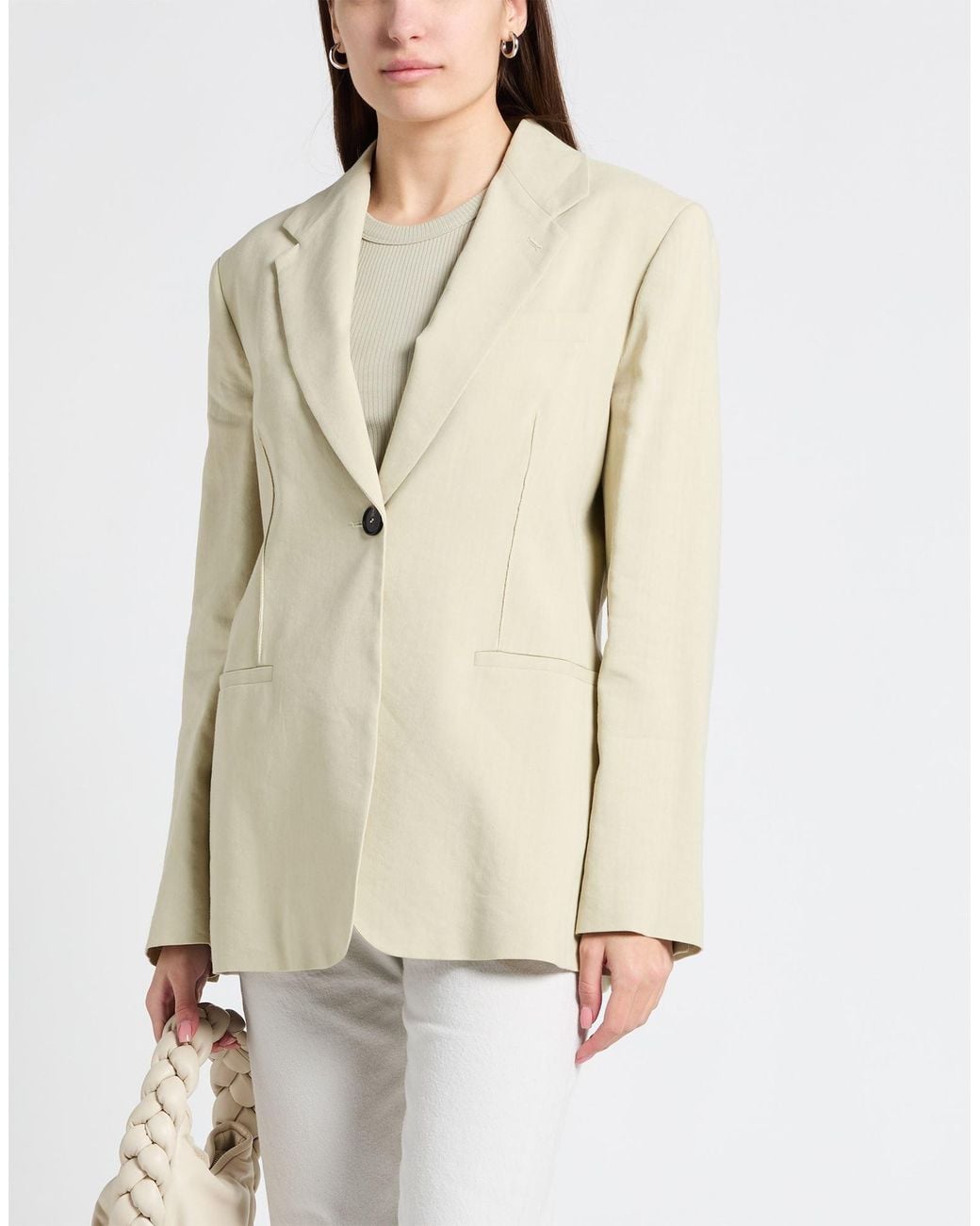 Tela Natural Blazer Viscose, Linen, Elastane
