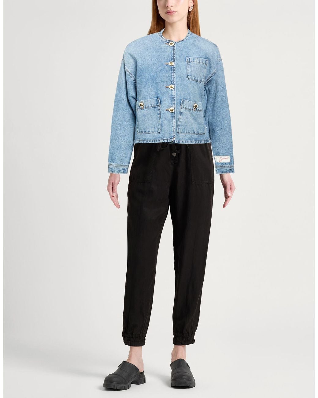 Sandro Blue Denim Outerwear Cotton