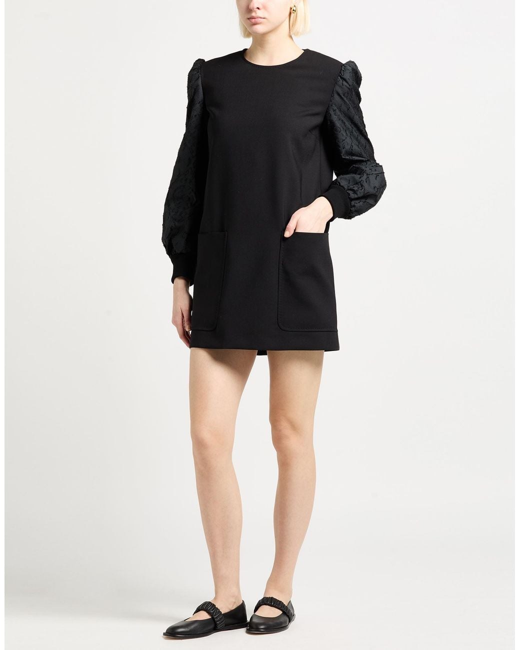 Max Mara Black Mini Dress Virgin Wool, Elastane