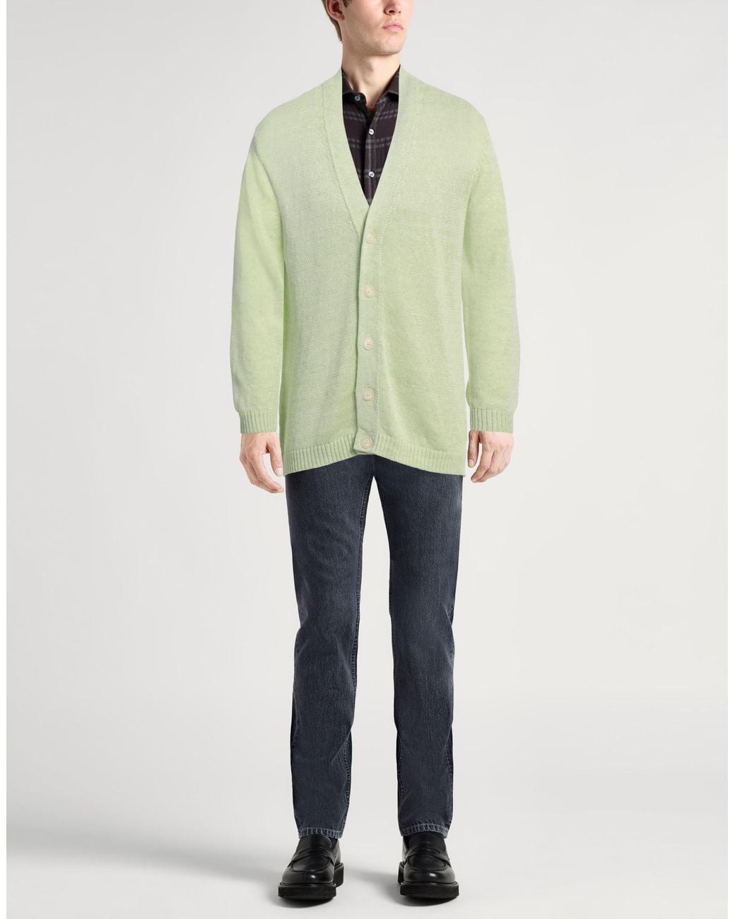 Daniele Fiesoli Green Cardigan Linen, Organic Cotton for men