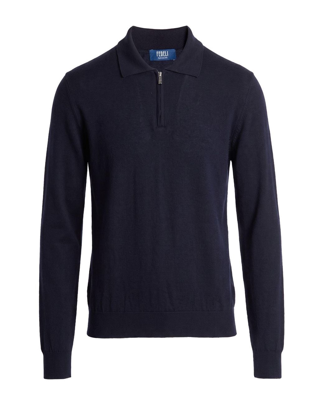 Fedeli Blue Sweater Cotton, Elastane for men