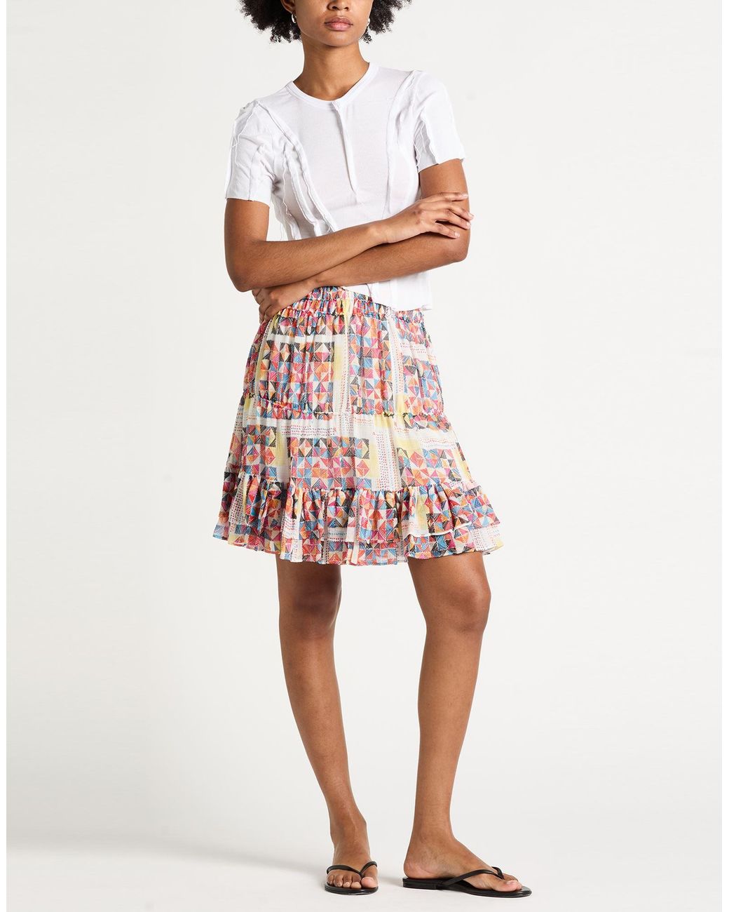 Missoni Red Mini Skirt Silk