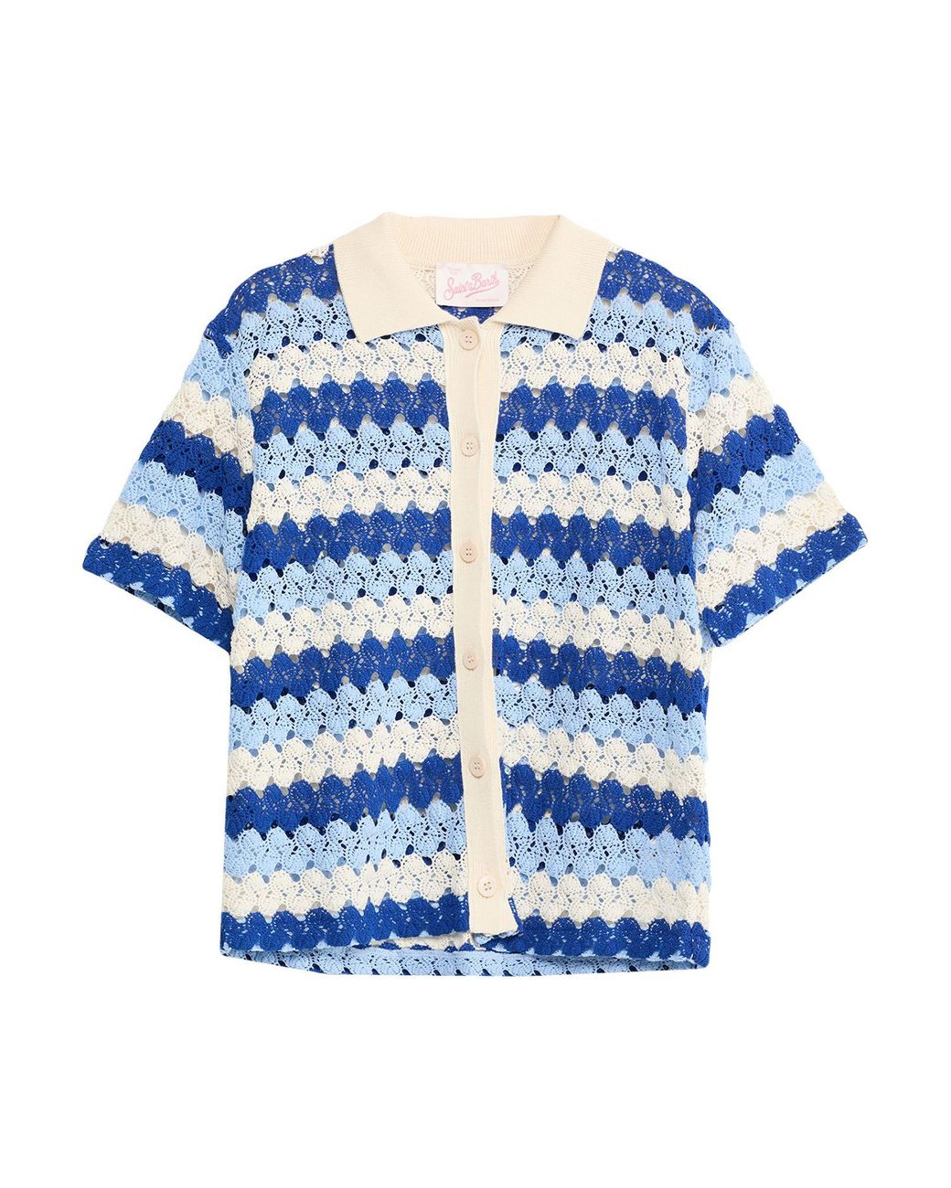 Mc2 Saint Barth Blue Shirt Polyester, Cotton