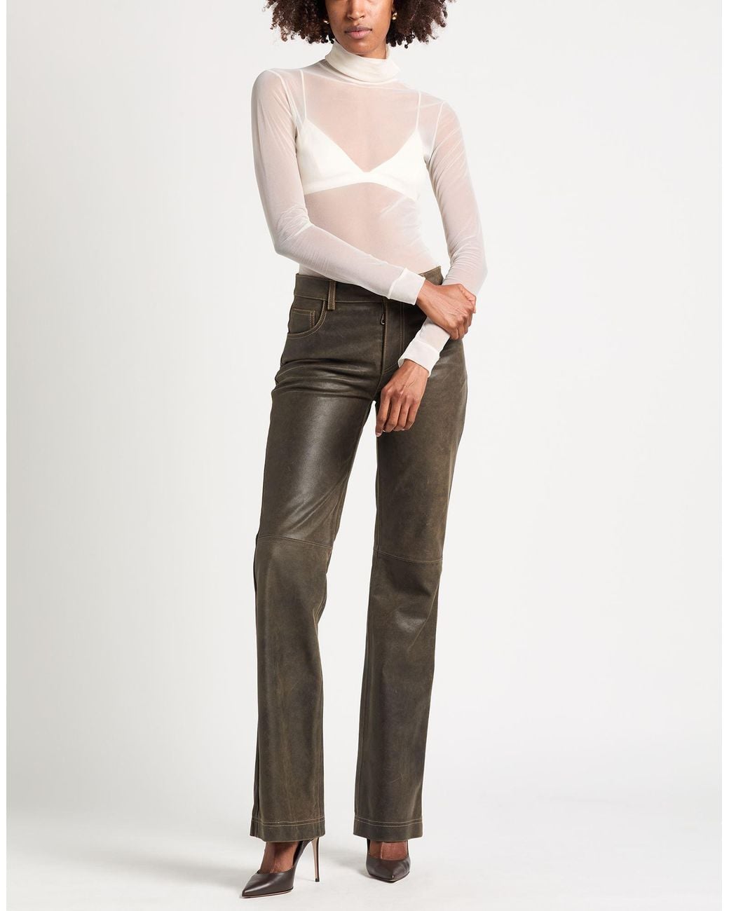 Maison Margiela White Cream Bodysuit Polyester