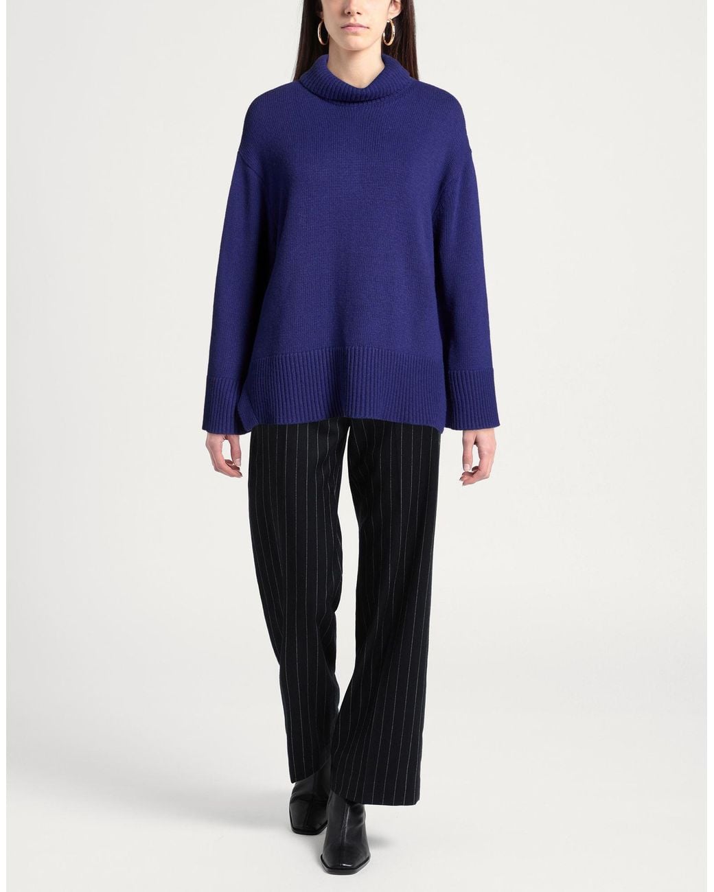 Soallure Blue Turtleneck Viscose, Wool, Polyamide, Cashmere