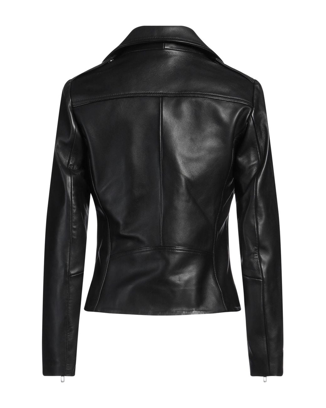 Sandro Black Lambskin Biker Zipper Jacket
