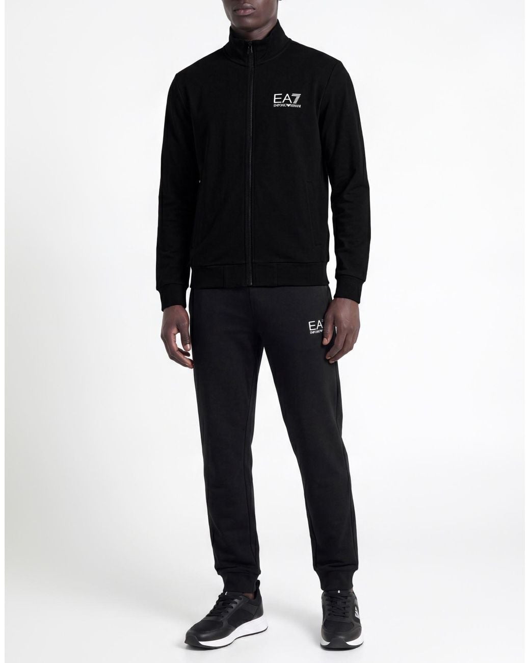 EA7 Black Tracksuit Cotton for men