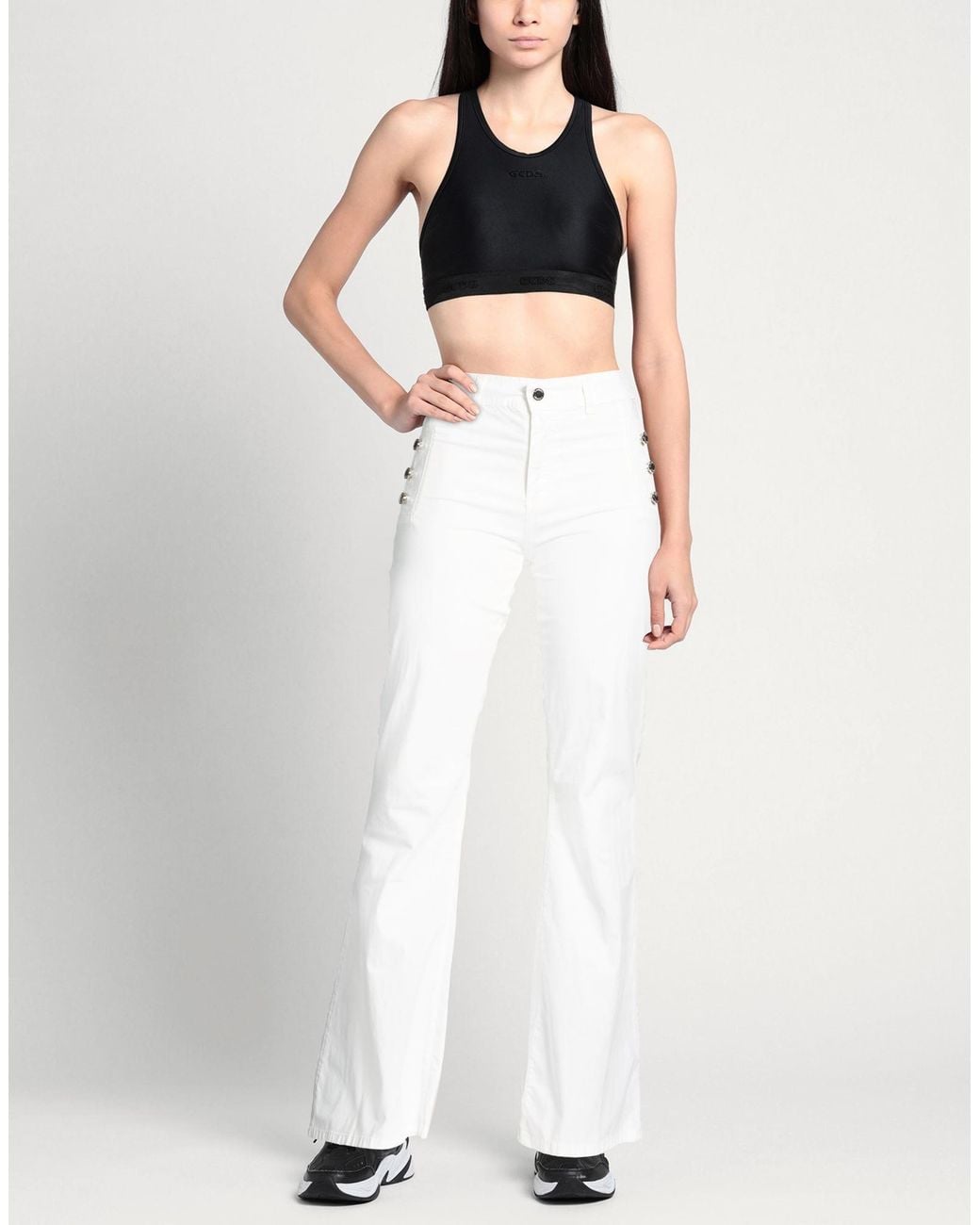 Relish White Pants Cotton, Elastane