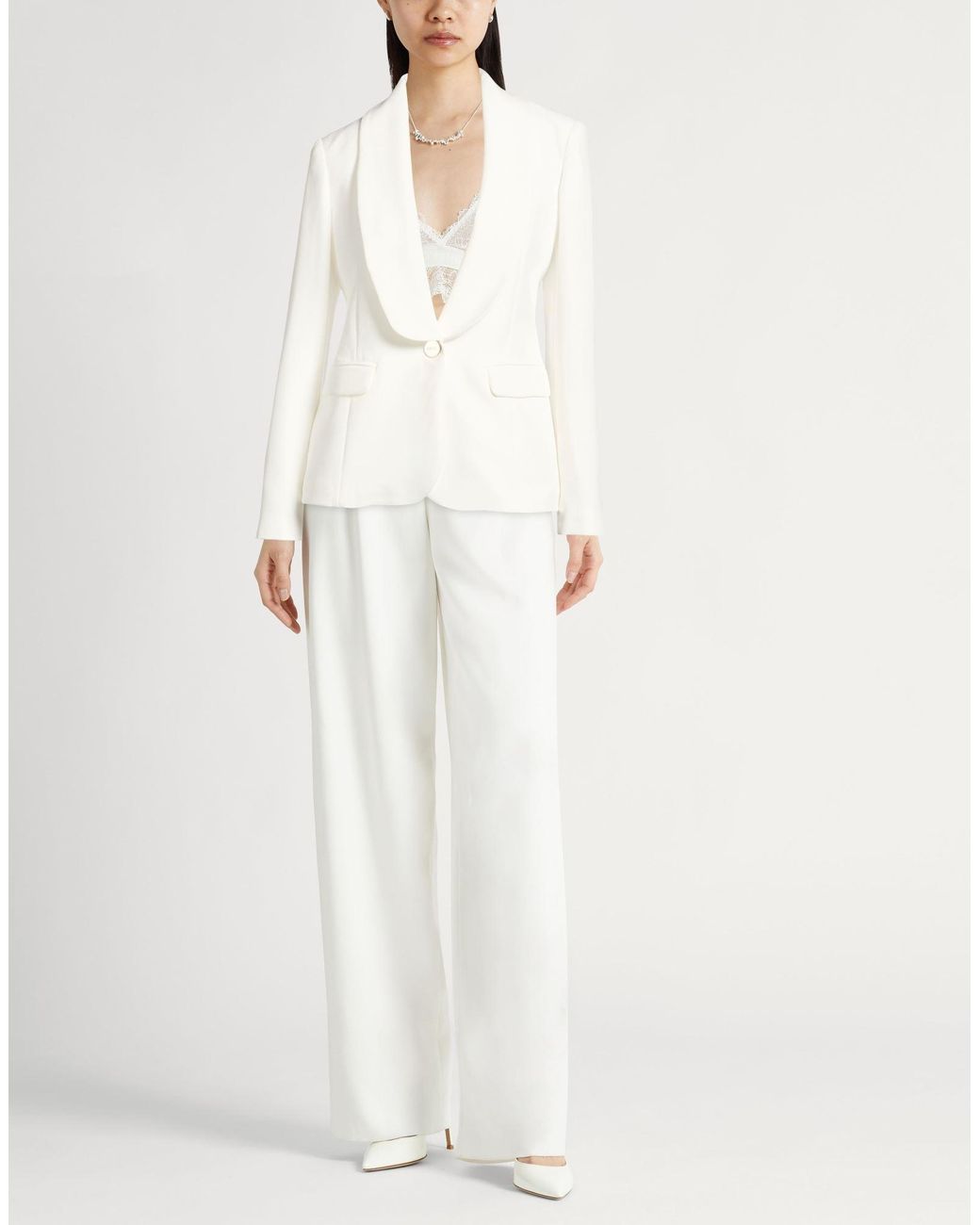 Liu Jo White Blazer Polyester, Elastane