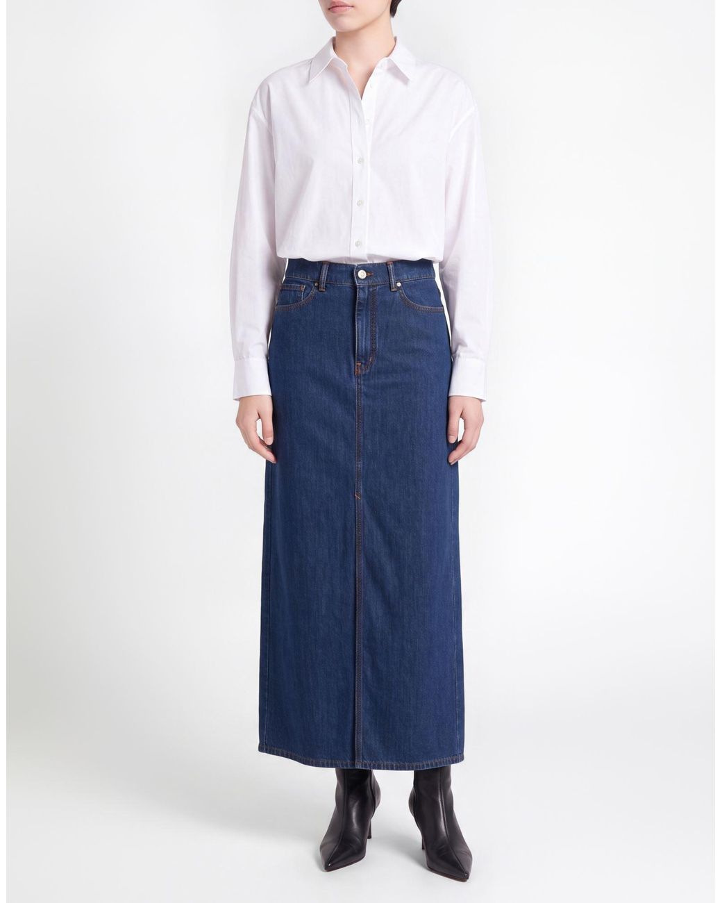 P.A.R.O.S.H. Blue Denim Skirt Cotton